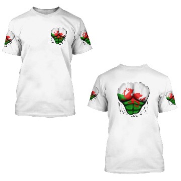 Discover Wales Flag Ripped Muscles, six pack, chest 3D T Shirts