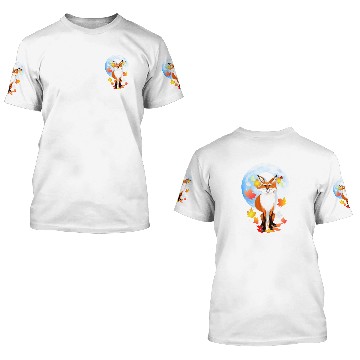 Discover Fall Fox and Wolf Moon 3D T Shirts