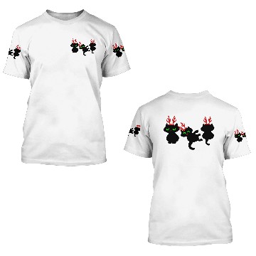 Discover xmas 3 cute kittens 3D T Shirts