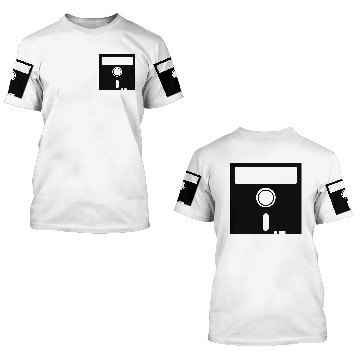 Discover old skool computer nerd floppy disk 3D T Shirts