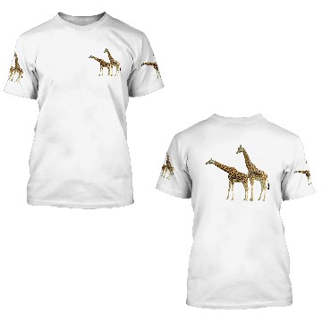 Discover Giraffe two side by side 3D T Shirts