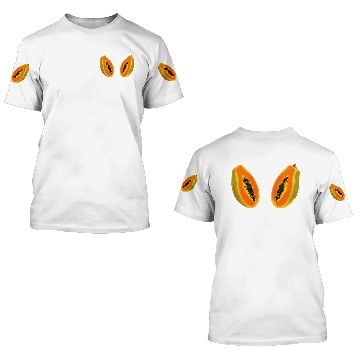 Discover papaya fruit cut half - digital 3D T Shirts
