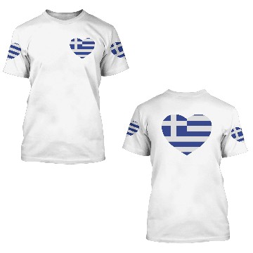 Discover Greek heart 3D T Shirts