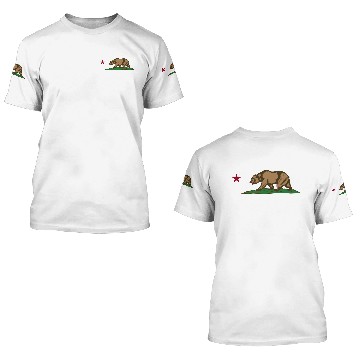 Discover california bear flag 3D T Shirts