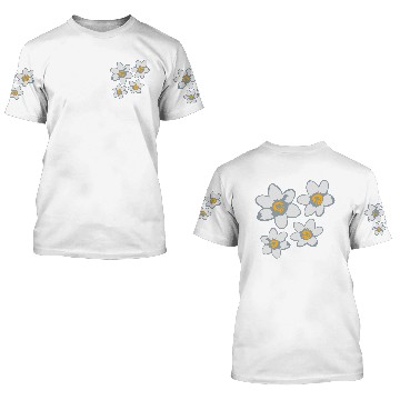 Discover pattern design flower beautiful daisy flower butte 3D T Shirts