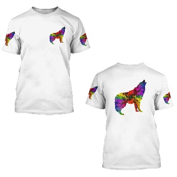 Discover Multispectral Gem Howling Wolf 3D T Shirts