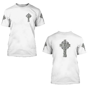 Discover Chrome Celtic Cross 3D T Shirts