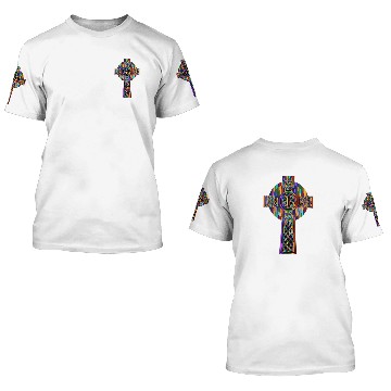 Discover Prismatic Celtic Cross 3D T Shirts