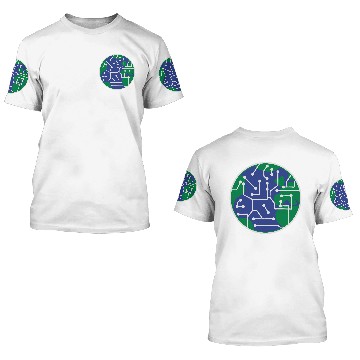 Discover earth technology networked data information electr 3D T Shirts
