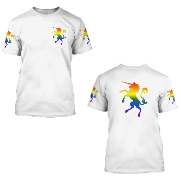 Discover Rainbow unicorn (gradient remix) 3D T Shirts