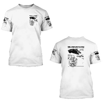Discover Millennium Falcon Blueprint 3D T Shirts