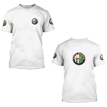 Discover Alfa Romeo - Classic Car Logos 3D T Shirts