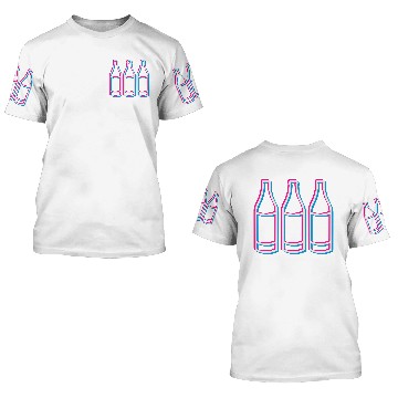 Discover 3 team friends many beer bottle alcohol drink 3d e 3D T Shirts