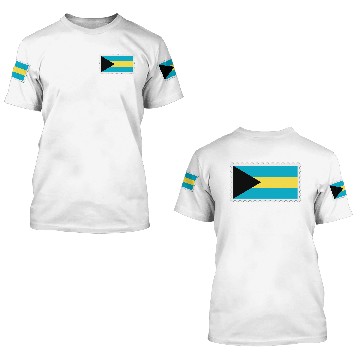 Discover Bahamas flag stamp 3D T Shirts