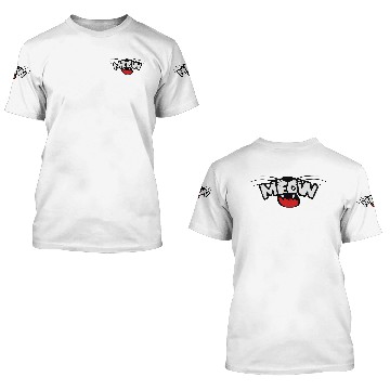 Discover muzzle funny text logo meow miau cat comic cartoon 3D T Shirts