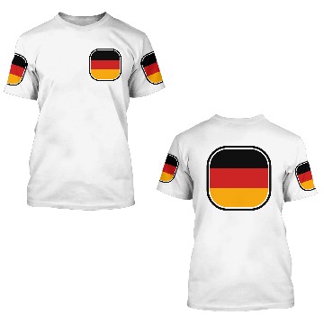 Discover button 3 colors germany nation black red gold flag 3D T Shirts