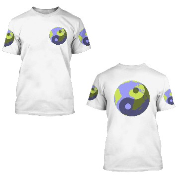 Discover Blue planet ying and yang 3D T Shirts