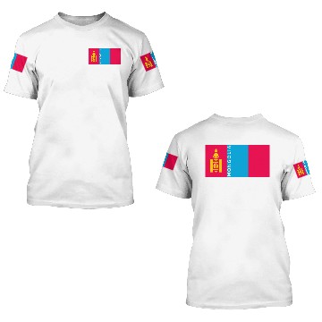Discover mongolia country flag symbol name text 3D T Shirts