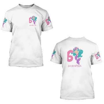 Discover Pearl – Ocean jewel 6th Mermaid birthday 3D T Shirts