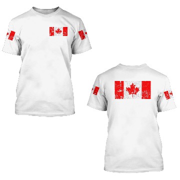 Discover Vintage Canada Flag Ringer 3D T Shirts