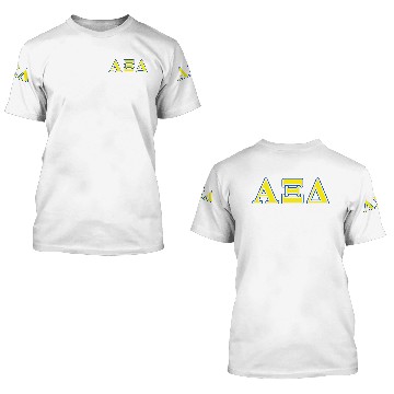 Discover Alpha Xi Delta Yellow and Blue Letters 3D T Shirts