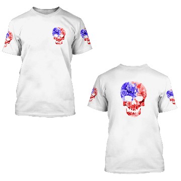 Discover FLORAL AMERICAN SKULL,AMERICAN FLAG SKULL 3D T Shirts