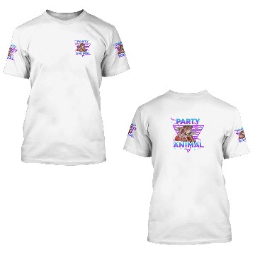 Discover PARTY ANIMAL Funny Giraffe Lover Retro 80S Girl Bo 3D T Shirts