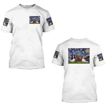 Discover Cavaliers (four) - Starry Night 3D T Shirts
