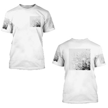 Discover Grunge Floral Design - Light Grey B&W 3D T Shirts