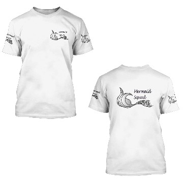 Discover Mermaid Squad in light grey 3D T Shirts