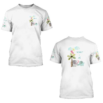Discover Mommy and Me | Teal Mom and Baby Elephant 3D T Shirts