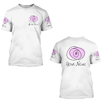 Discover Rose Lilac 'Name' 3D T Shirts