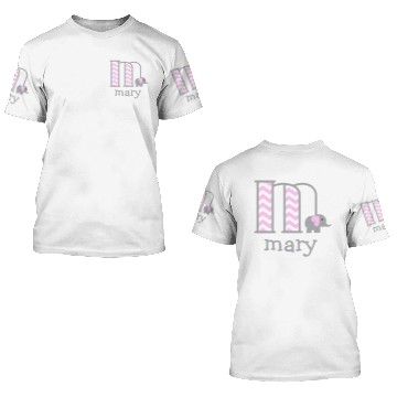 Discover Baby Girl Chevron  Elephant Monogram m 3D T Shirts