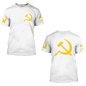 Discover Hammer and sickle (yellow) 3D T Shirts