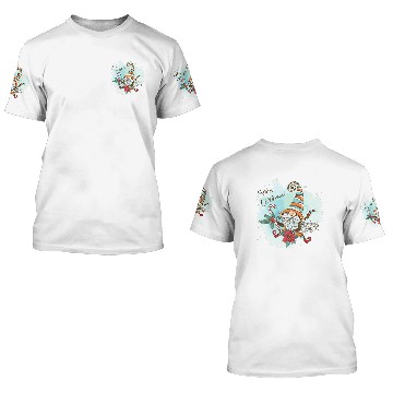 Discover Watercolor Elf Poinsettia Candy Cane 3D T Shirts