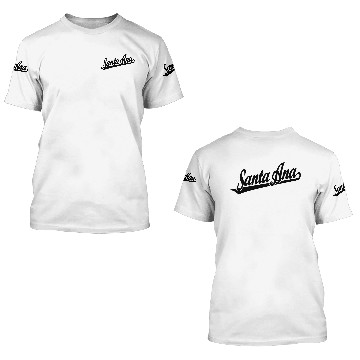 Discover Santa Ana script logo in black 3D T Shirts
