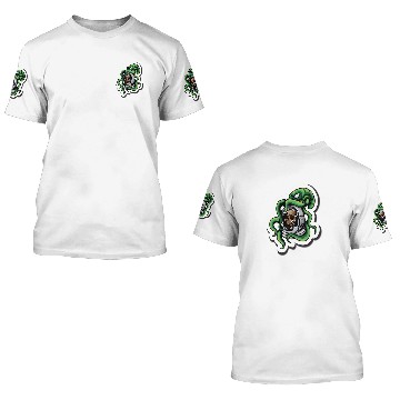 Discover Astro Skull with Octopus White Board Sticker 3D T Shirts