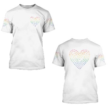 Discover Love is Love is Love Pride Rainbow Heart 3D T Shirts