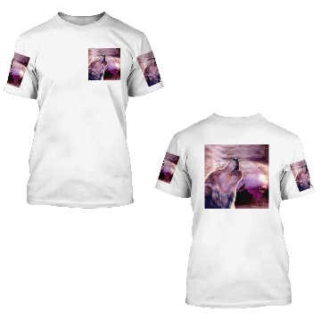 Discover Mystic Wolf Howling at The Moon 3D T Shirts
