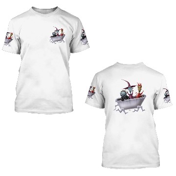 Discover Oogie's Boys | Lock, Shock & Barrel in Bathtub 3D T Shirts