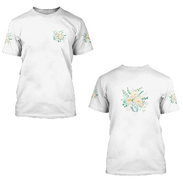 Discover white peony flowers watercolor 3D T Shirts