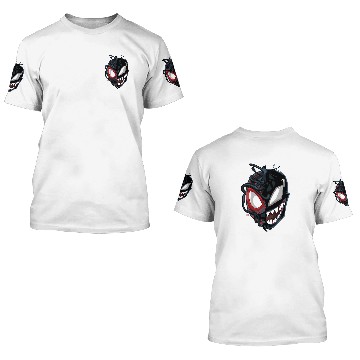 Discover Dual Spider-Man Miles Morales & Venom Head 3D T Shirts