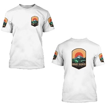 Discover Mount rainier national park emblem patch logo polo 3D T Shirts