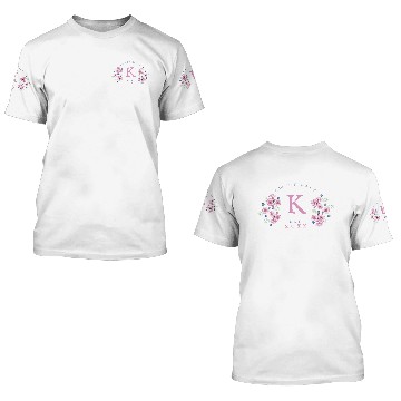 Discover Blueberry Pink Blossoms Monogram 3D T Shirts