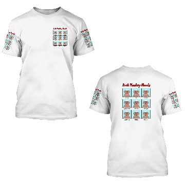 Discover Sock Monkey Moods white Sweat 3D T Shirts