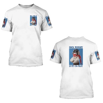 Discover Sock Monkey is my Co-Pilot 3D T Shirts