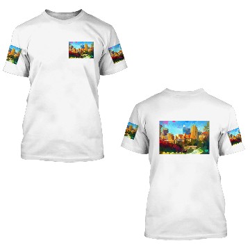 Discover Downtown Raleigh North Carolina Skyline Polo 3D T Shirts