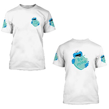 Discover Cookie Monster "Be Mine" Valentine's Heart Candy 3D T Shirts