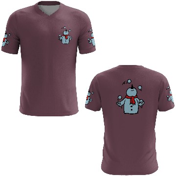 Discover snowman juggling snowballs 3D T Shirts