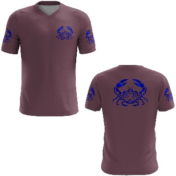 Discover Blue Foil Crab, Tribal Art Style 3D T Shirts